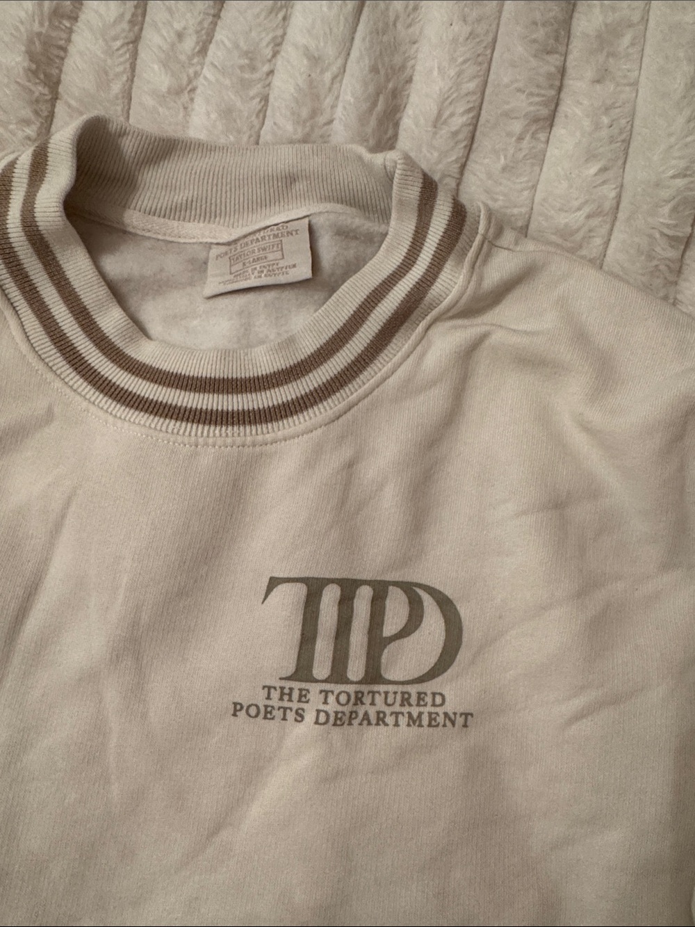 The Tortured Poets Department Cream Crewneck Sweatshirt